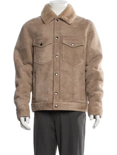 Pre-owned Todd Snyder Lambskin Trucker Jacket In Neutral