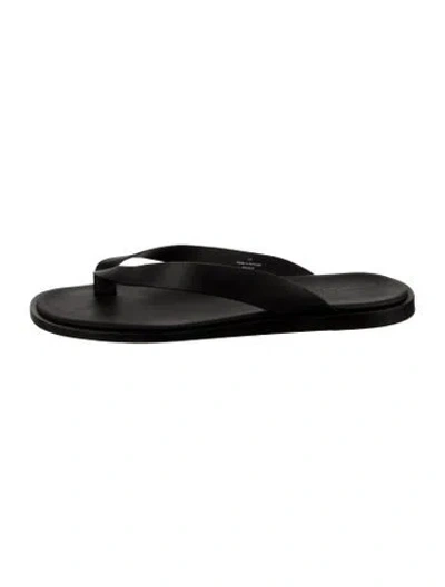 Pre-owned Todd Snyder Leather Flip Flops In Black