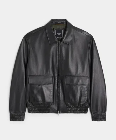 Todd Snyder Leather Grant Jacket In Black