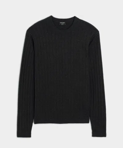 Todd Snyder Lightweight Linen-cotton Crewneck Sweater In Black