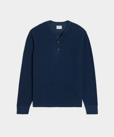 Todd Snyder Lightweight Mini Waffle Henley In Blue