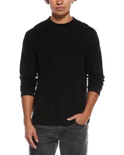 Todd Snyder Lightweight Mini Waffle Mock Neck T-shirt In Transparent