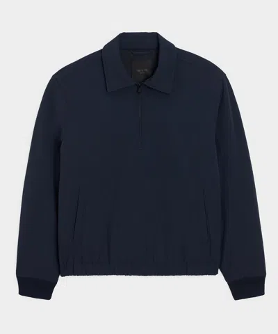 Todd Snyder Lightweight Nylon Quarter-zip Jacket In Navy In Blue