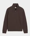 Todd Snyder Lightweight Terry Cloth Quarter-zip In Brown