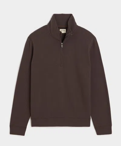 Todd Snyder Lightweight Terry Cloth Quarter-zip In Brown