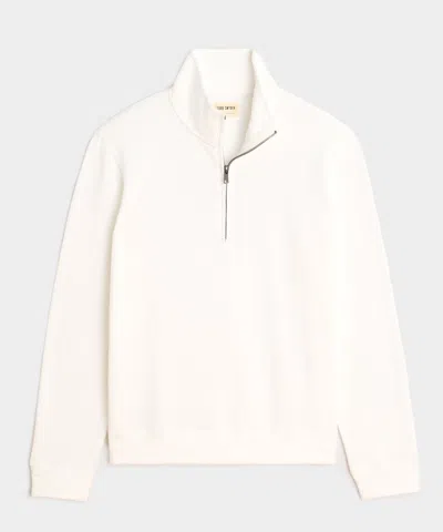 Todd Snyder Lightweight Terry Cloth Quarter-zip In White