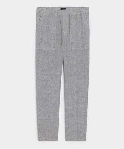 Todd Snyder Linen Beach Pant In Caviar In Gray