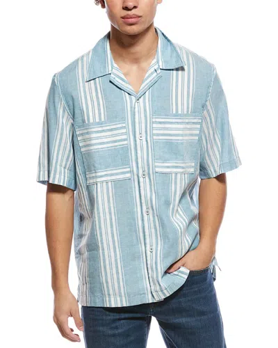 Todd Snyder Linen-blend Carpenter Shirt In Blue