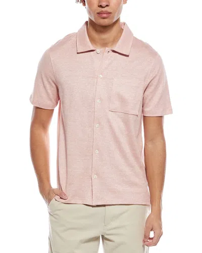 Todd Snyder Linen-blend Mesh Polo Shirt In Pink