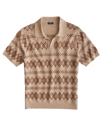 Todd Snyder Linen-blend Polo Sweater In Brown