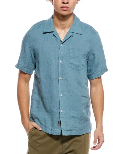 Todd Snyder Linen Camp Collar Shirt In Blue