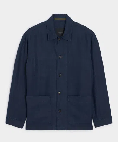 Todd Snyder Linen Chore Coat In Navy In Blue