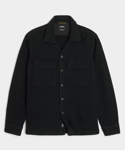 Todd Snyder Linen-cotton Textured Shirt Jacket In Black