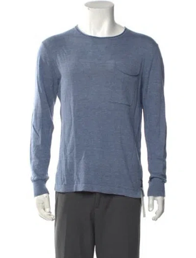 Pre-owned Todd Snyder Linen Crew Neck Pullover In Blue