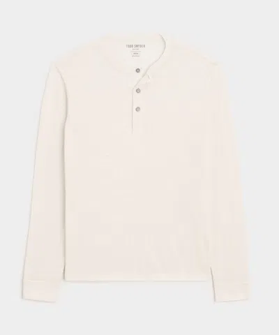 Todd Snyder Linen Henley In Neutral