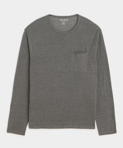 Todd Snyder Linen Jersey Pocket Tee In Gray