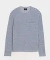 Todd Snyder Linen Jersey Striped Pocket Tee In Multi