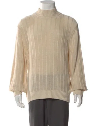 Pre-owned Todd Snyder Linen Mock Neck Pullover In Neutral