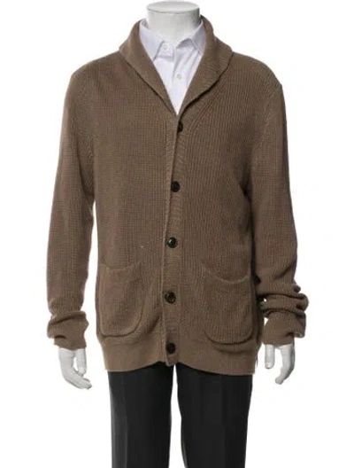 Pre-owned Todd Snyder Linen Open Front Cardigan In Brown