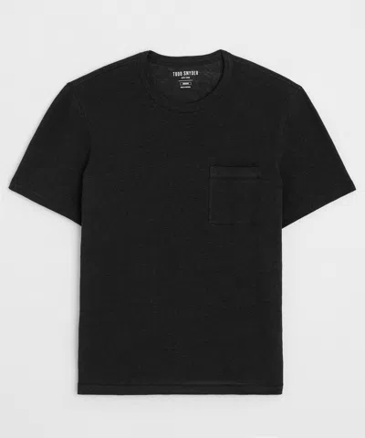 Todd Snyder Linen Pocket Tee In Black