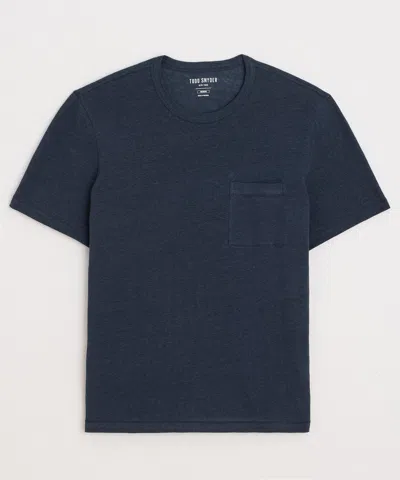 Todd Snyder Linen Pocket Tee In Blue