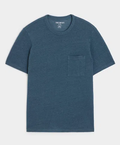 Todd Snyder Linen Pocket Tee In Teal In Blue