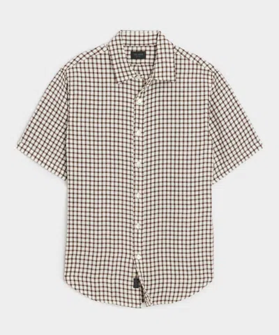 Todd Snyder Linen Point Collar Shirt In Brown In Gray