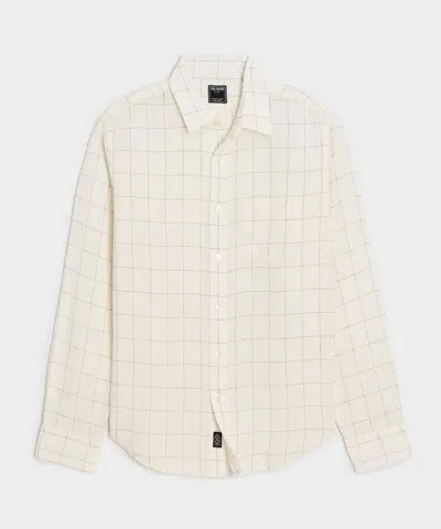 Todd Snyder Linen Point Collar Shirt In White In Multi