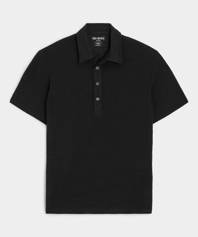 Todd Snyder Linen Polo In Black