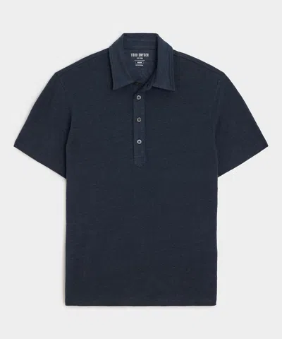 Todd Snyder Linen Polo In Blue