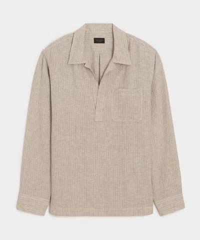 Todd Snyder Linen Popover Shirt In Tan In Brown