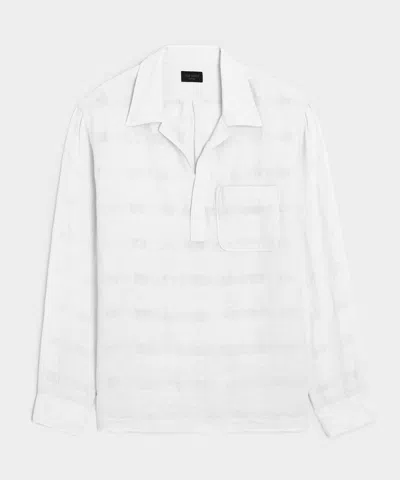 Todd Snyder Linen Popover Shirt In White