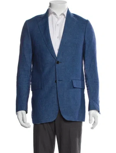 Pre-owned Todd Snyder Linen Printed Peacoat In Blue