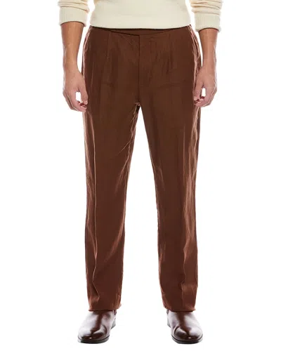 Todd Snyder Linen Side Tab Trouser In Brown