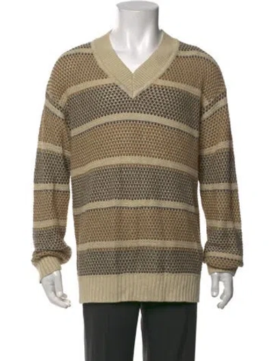 Pre-owned Todd Snyder Linen Striped Pullover In Neutrals