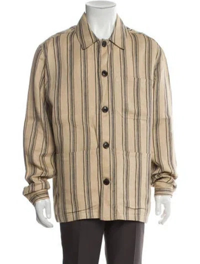 Pre-owned Todd Snyder Linen Striped Utility Jacket In Neutral
