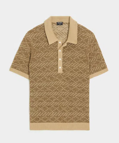 Todd Snyder Linen Sweater Polo In Brown