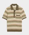 Todd Snyder Linen Sweater Polo In Green
