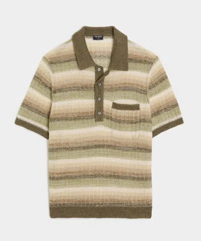 Todd Snyder Linen Sweater Polo In Green