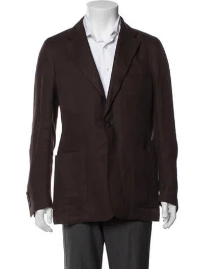 Pre-owned Todd Snyder Linen Tweed Pattern Jacket W/ Tags In Brown