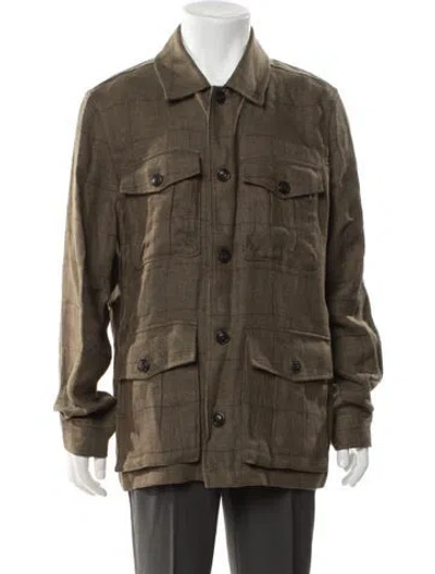 Pre-owned Todd Snyder Linen Utility Jacket In Green