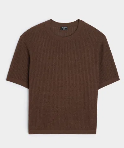 Todd Snyder Linen Waffle Tee In Brown