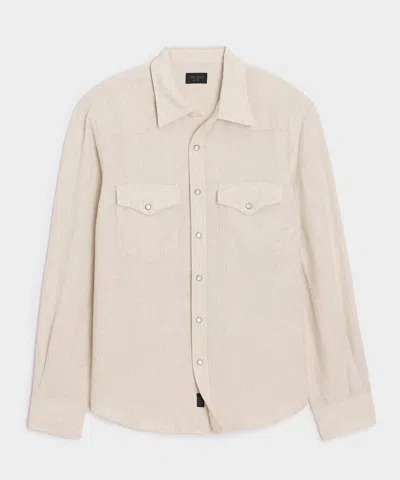 Todd Snyder Linen Western Shirt In Beige In Neutral