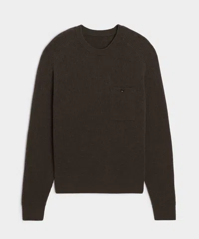 Todd Snyder Made In Italy Cashmere Crewneck Sweater In Dark Mocha In Blue