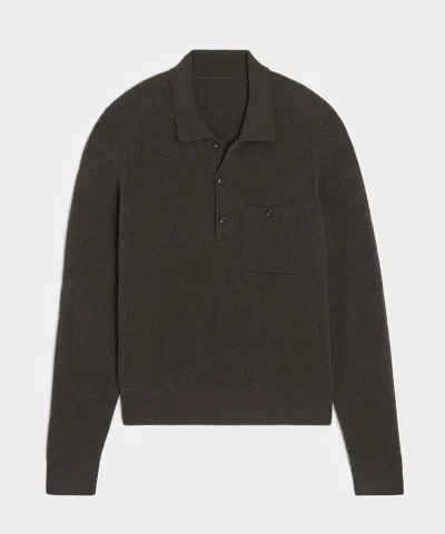 Todd Snyder Made In Italy Cashmere Sweater Polo In Dark Mocha In Brown