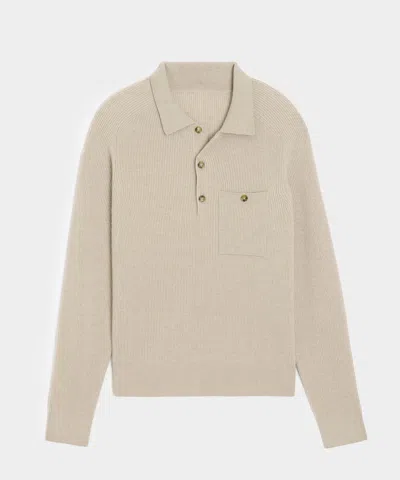 Todd Snyder Made In Italy Cashmere Sweater Polo In Oatmeal In Brown