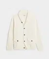 Todd Snyder Made In L.a. Fleece Shawl Cardigan In Coastal White In White