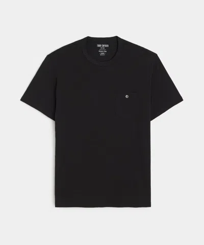 Todd Snyder Made In L.a. Homespun Slub Pocket Tee In Black