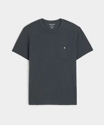 Todd Snyder Made In L.a. Homespun Slub Pocket Tee In Railings In Gray