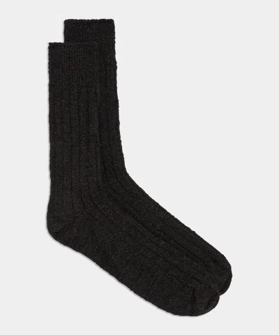 Todd Snyder Marled Cotton Ragg Sock In Brown In Black